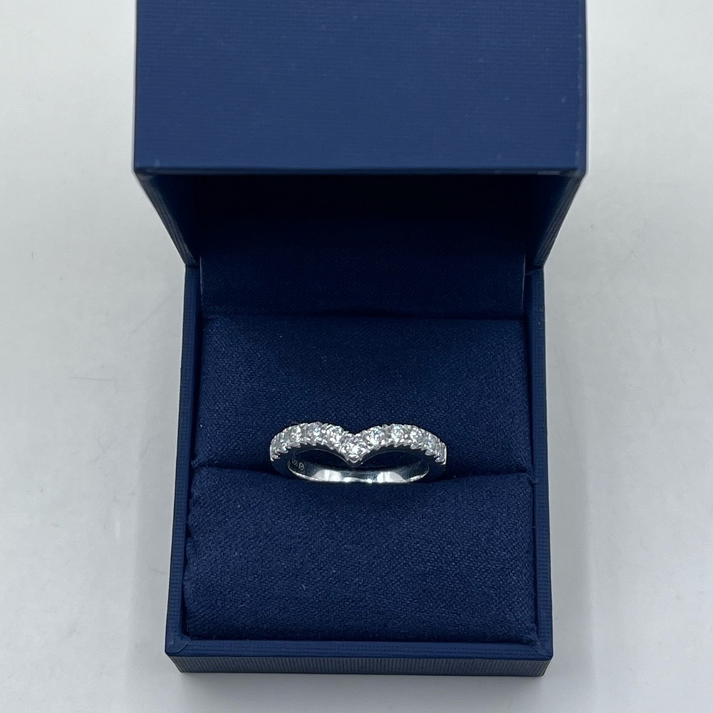 .88 cts VS2 Lab Diamond Chevron Sterling Silver Ring Size 7 - Picture 5 of 5